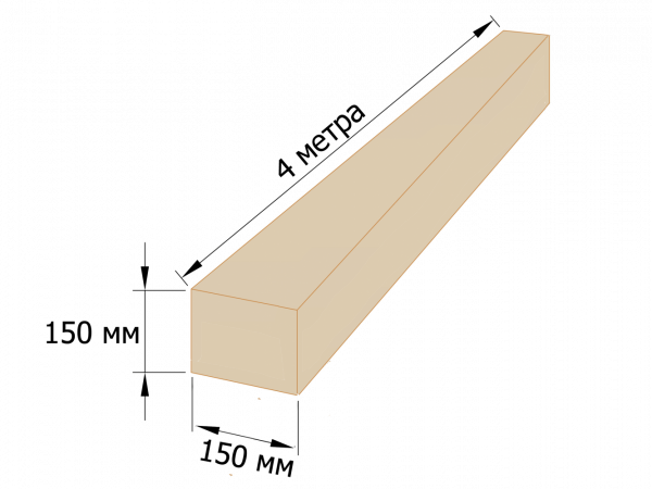 Брус деревянный 150x150 - 4 метра